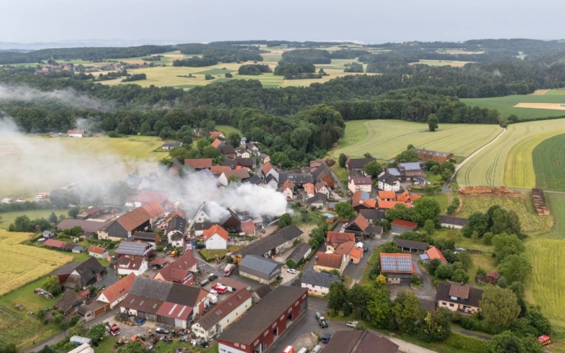 Brand in Wunkendorf bei Weismain Luftbild, NEWS5 / Ferdinand Merzbach