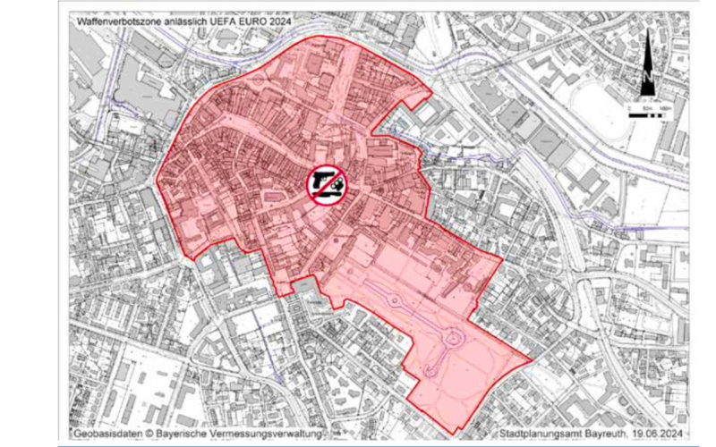 Waffenverbotszone in der Bayreuther Innenstadt, Quelle: Stadtplanungsamt Bayreuth
