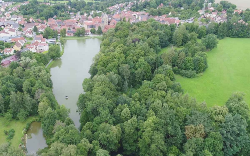 Schlosspark Thurnau von oben. ©Markt Thurnau