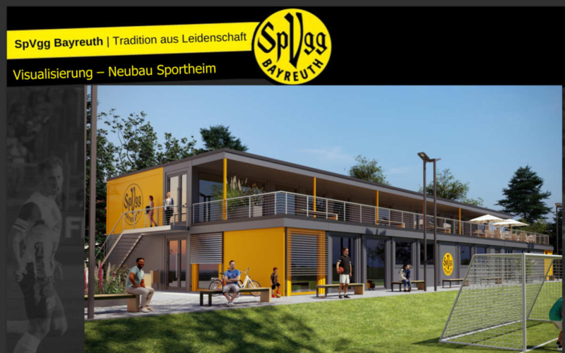 So soll das Sportheim mit Nachwuchsleistungszentrum an der Jakobshöhe aussehen. ©SpVgg Bayreuth